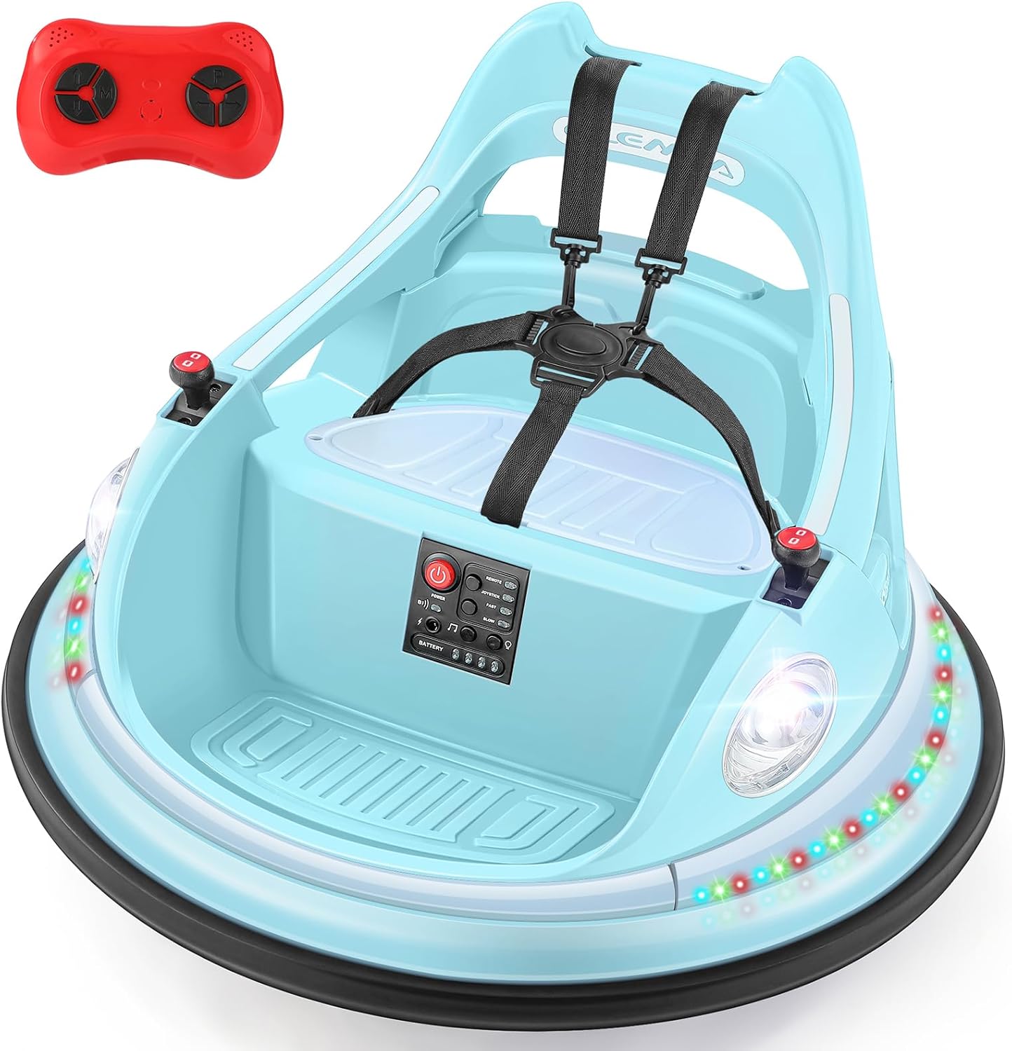 12V Electric Kids Bumper Car – Remote Control, 2 Driving Modes, 360° Spin, Music & Lights