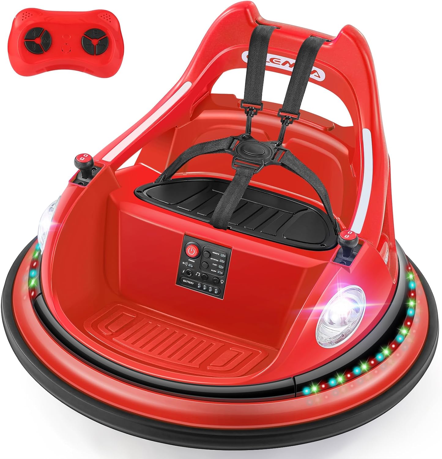 12V Electric Kids Bumper Car – Remote Control, 2 Driving Modes, 360° Spin, Music & Lights