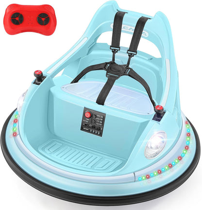 12V Electric Kids Bumper Car – Remote Control, 2 Driving Modes, 360° Spin, Music & Lights