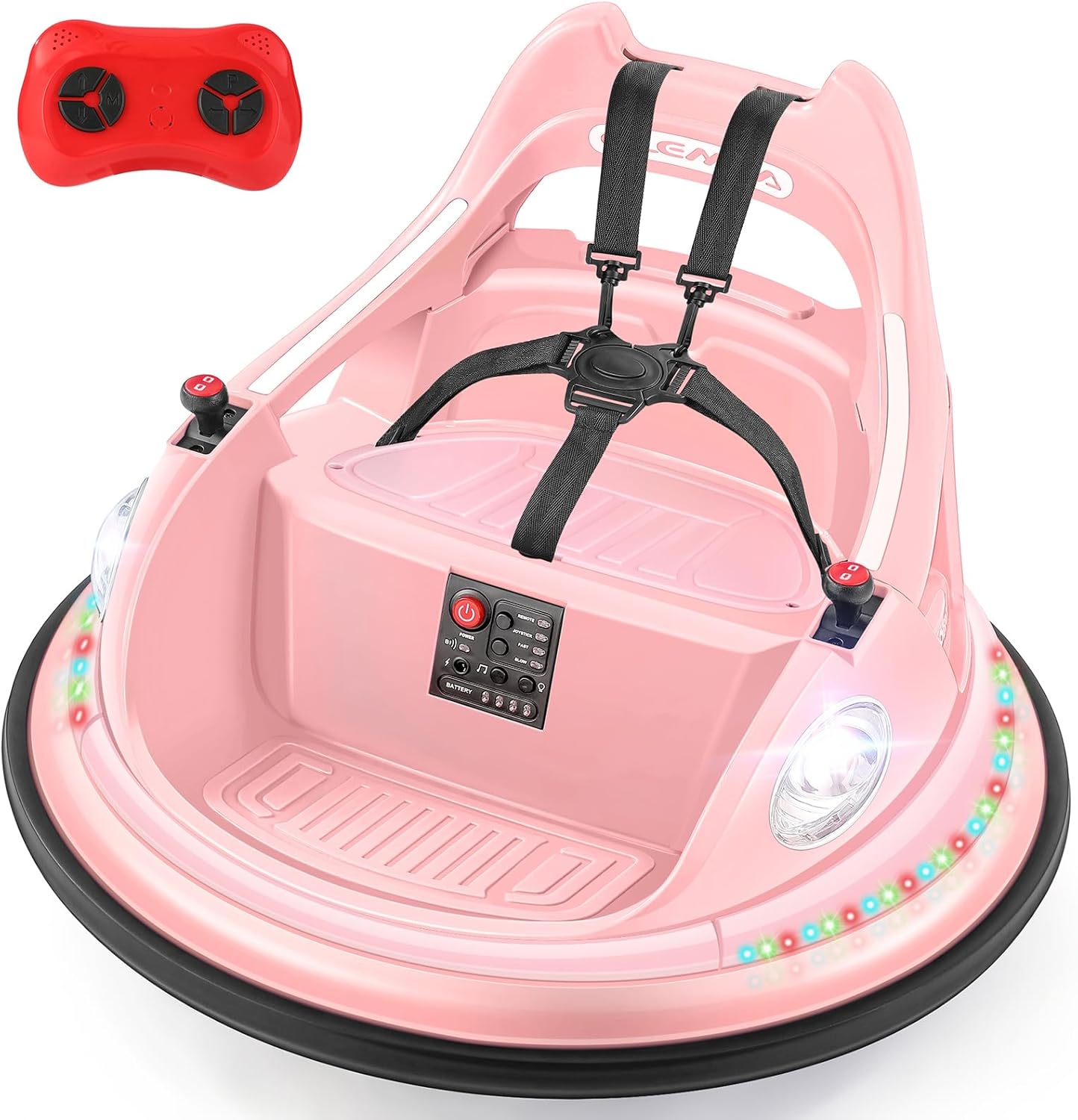 12V Electric Kids Bumper Car – Remote Control, 2 Driving Modes, 360° Spin, Music & Lights