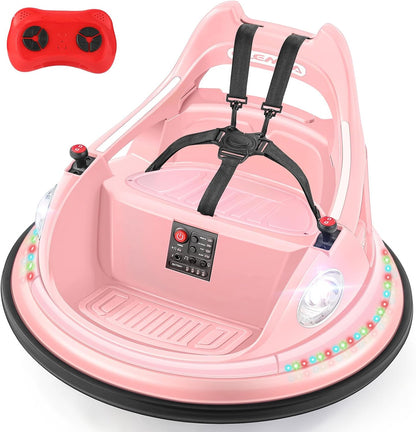 12V Electric Kids Bumper Car – Remote Control, 2 Driving Modes, 360° Spin, Music & Lights