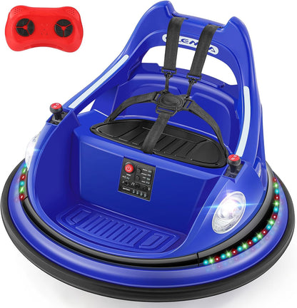 12V Electric Kids Bumper Car – Remote Control, 2 Driving Modes, 360° Spin, Music & Lights