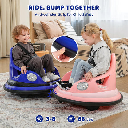 12V Electric Kids Bumper Car – Remote Control, 2 Driving Modes, 360° Spin, Music & Lights